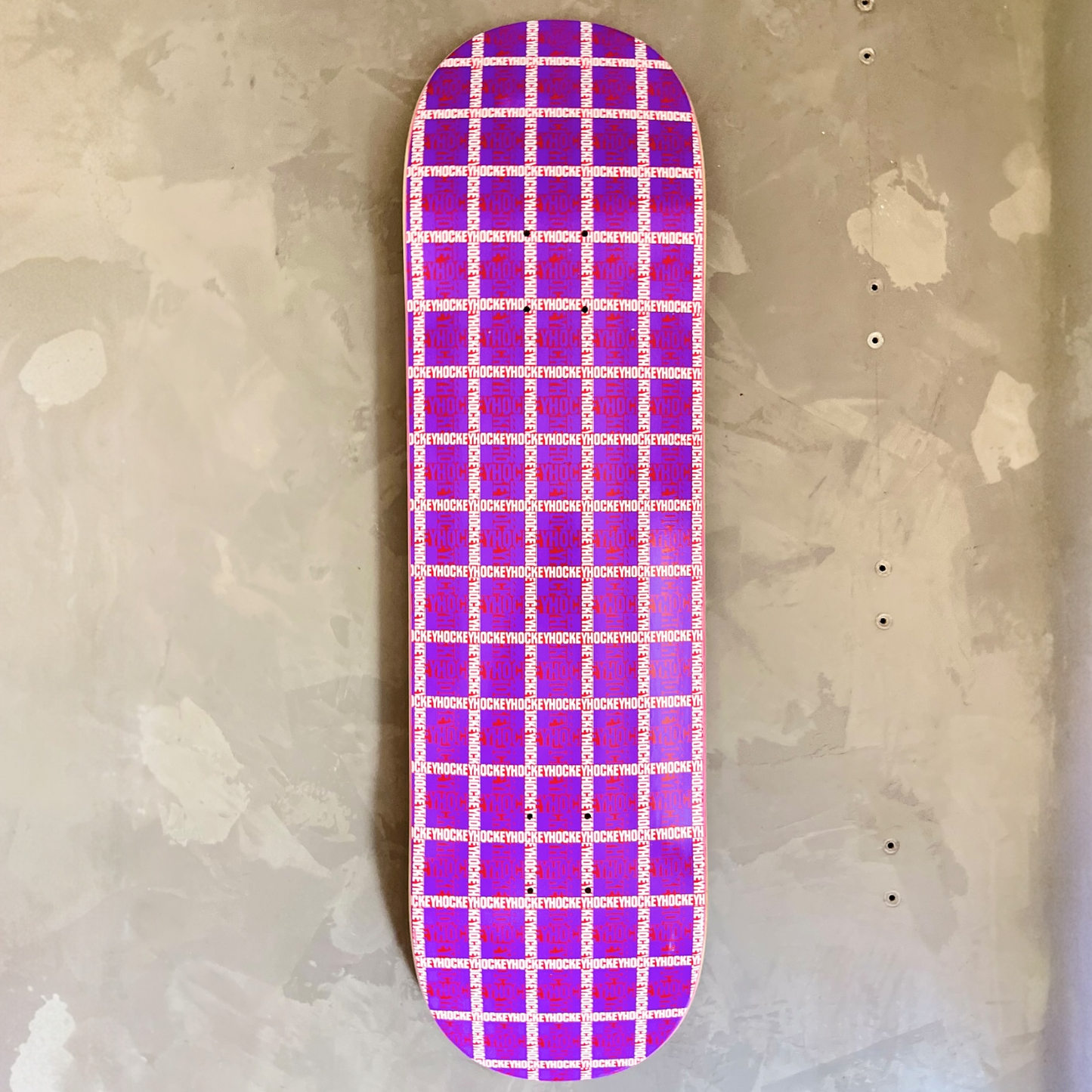 Hockey Purple Plaid Deck (GRIP INCLUDED)