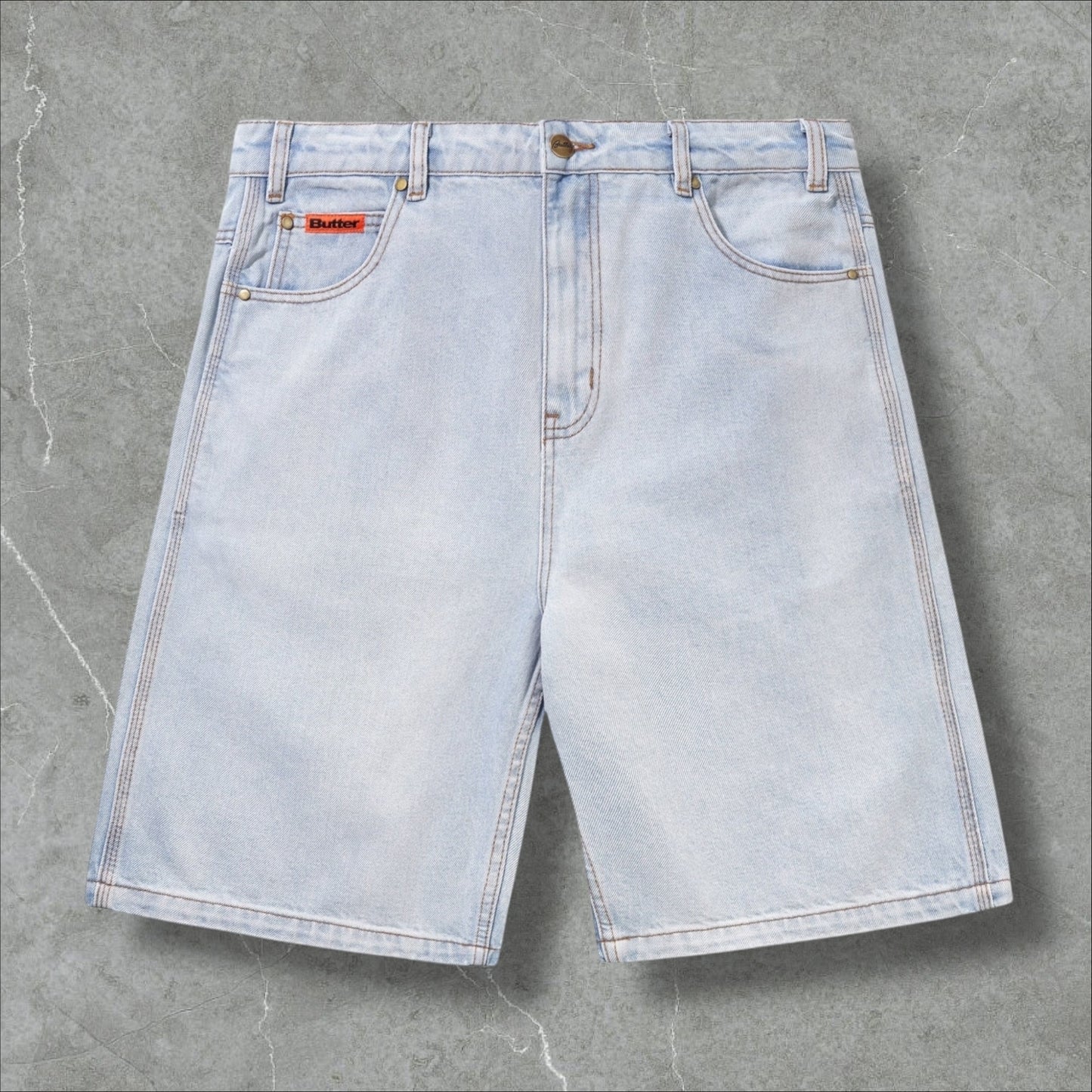 Butter Goods Baggy Denim Shorts (Light Denim)