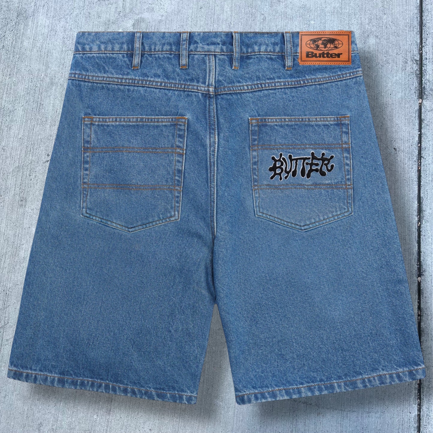 Butter Goods Ink Denim Shorts (Worn Blue)