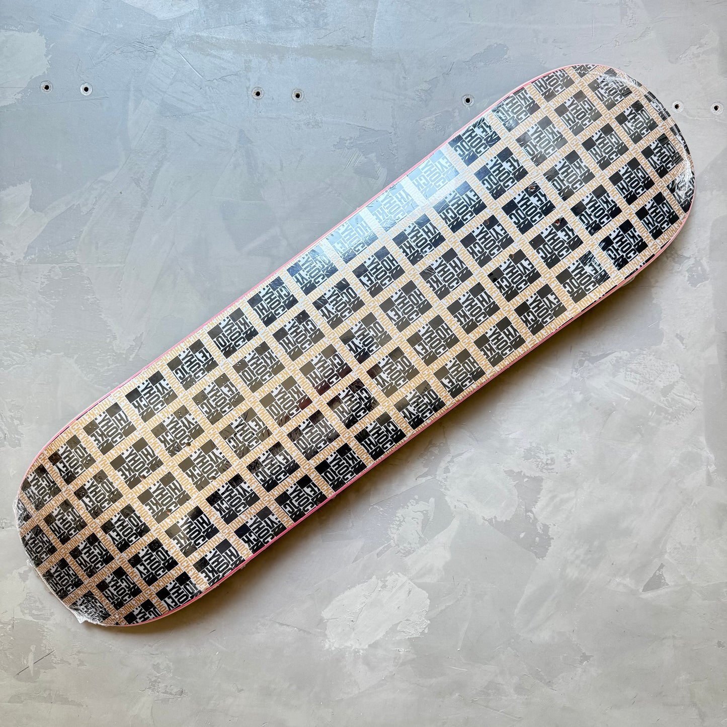 Hockey Gold Plaid Deck (GRIP INCLUDED)