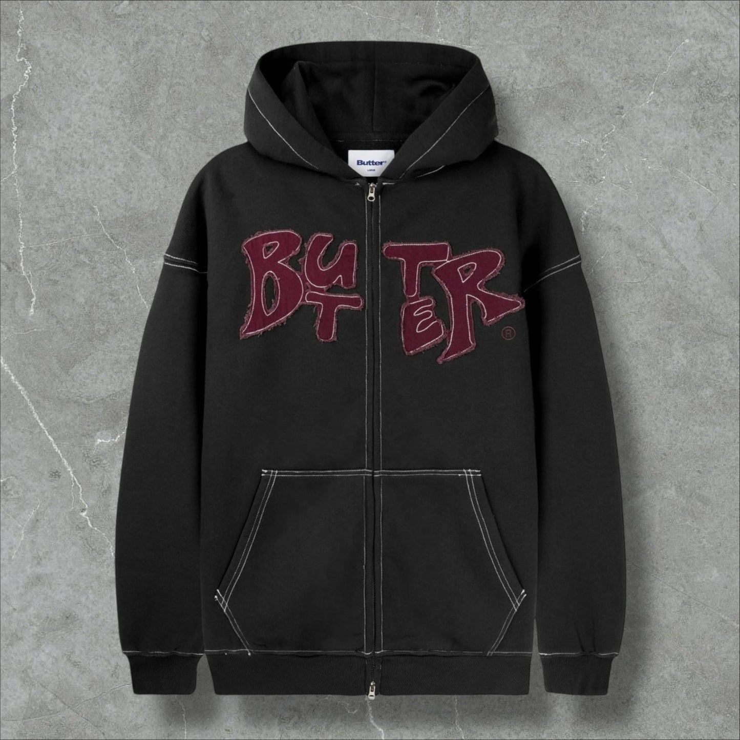Butter Goods Cropped Zip-Thru Hoodie