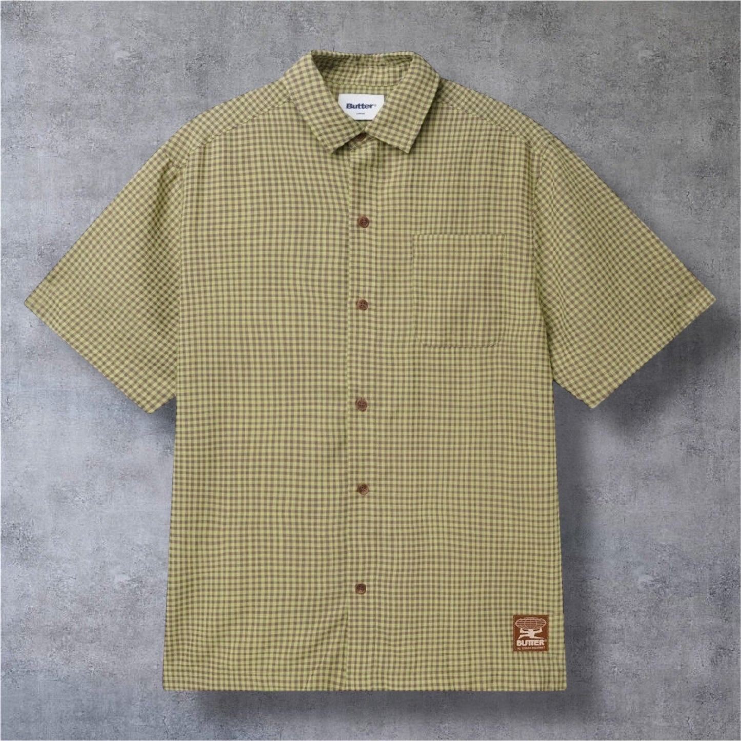 Butter Goods Gingham S/S Shirt (Lime/Mauve)