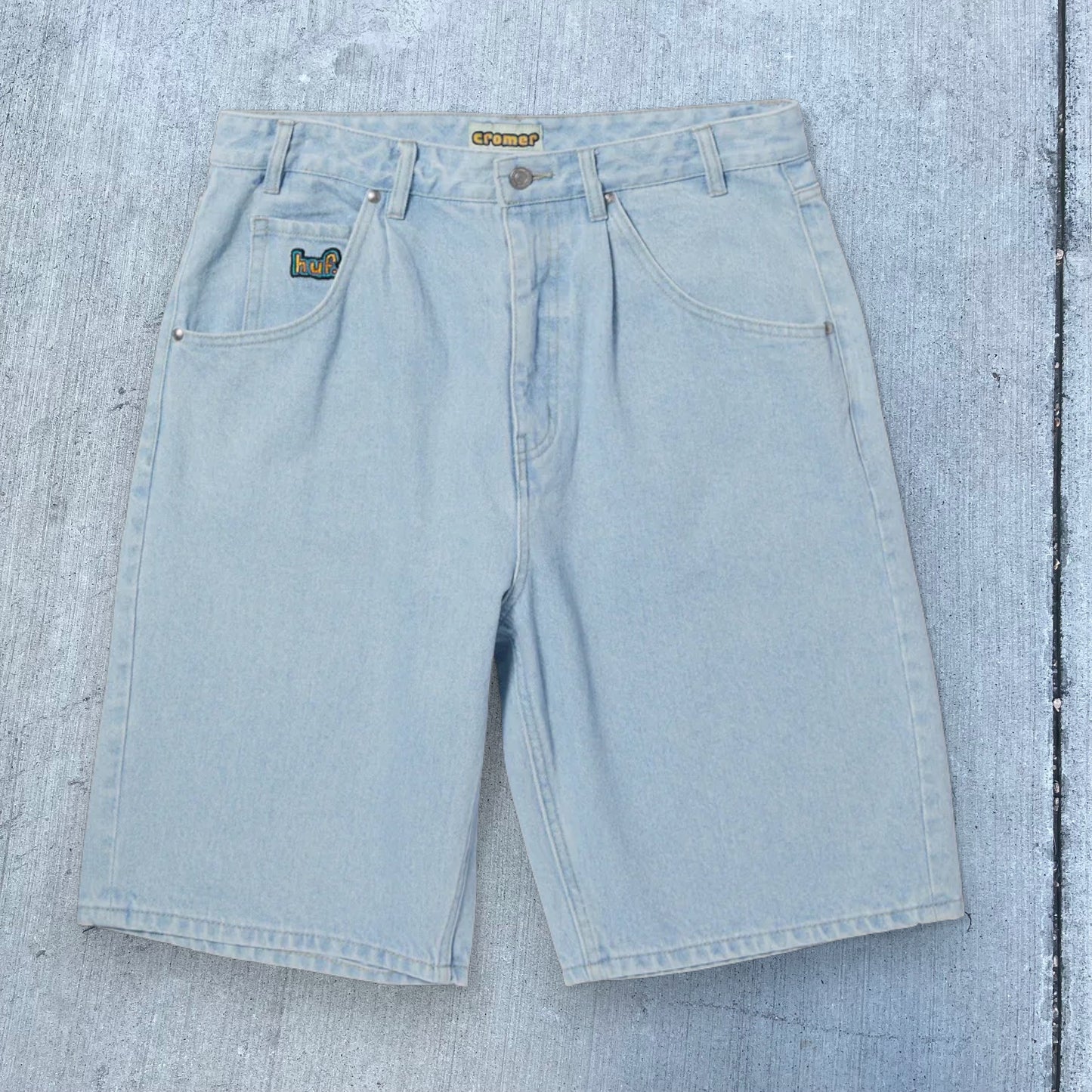 HUF Worldwide Cromer Denim Shorts (Light Denim)