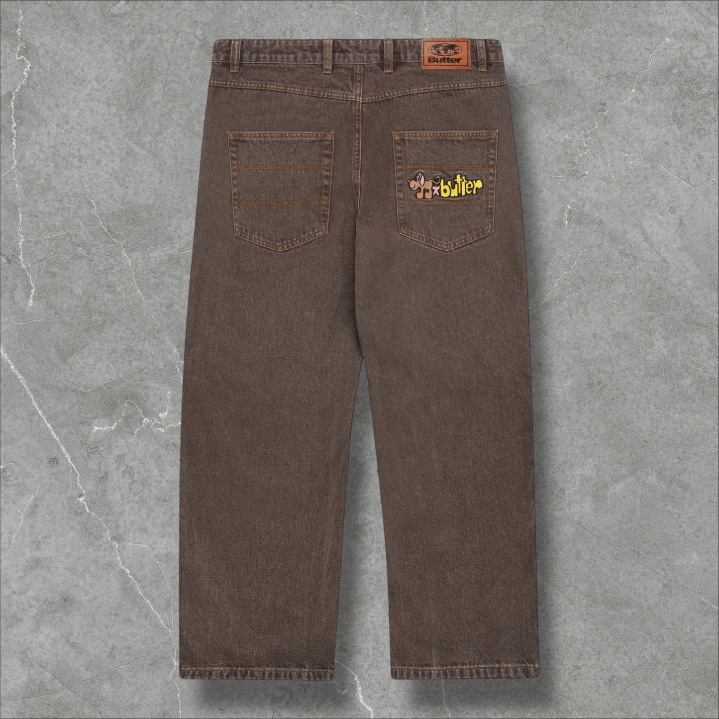 Butter Goods Pooch Relaxed Denim Jeans (Washed Brown)