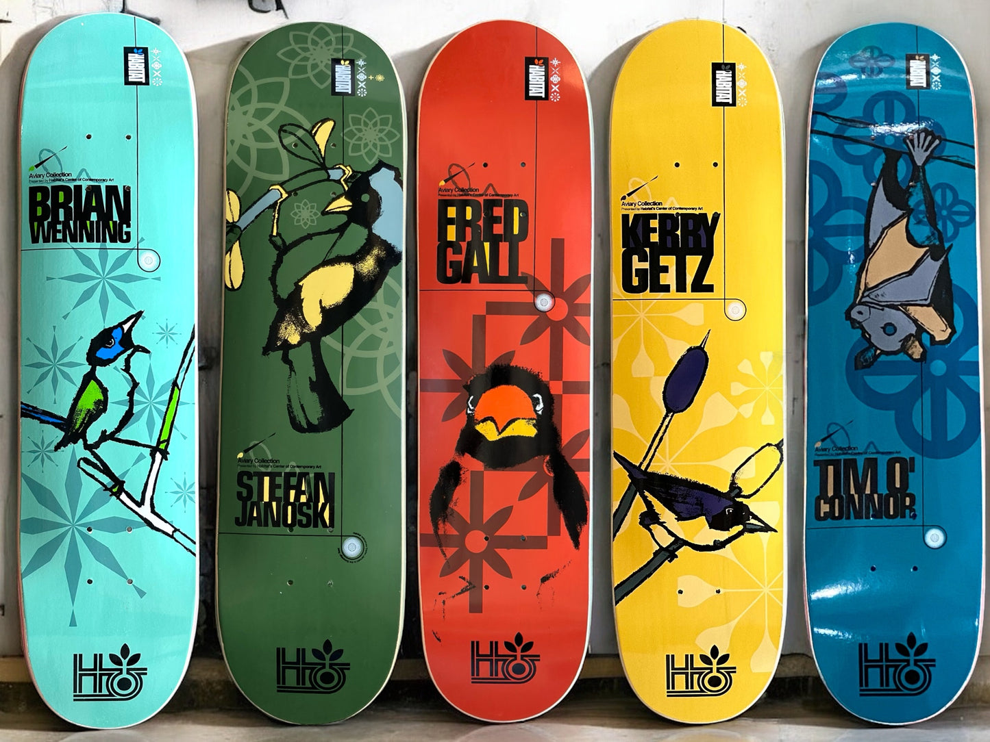 2002 HABITAT SKATEBOARDS AVIARY SERIES COMPLETE SERIES