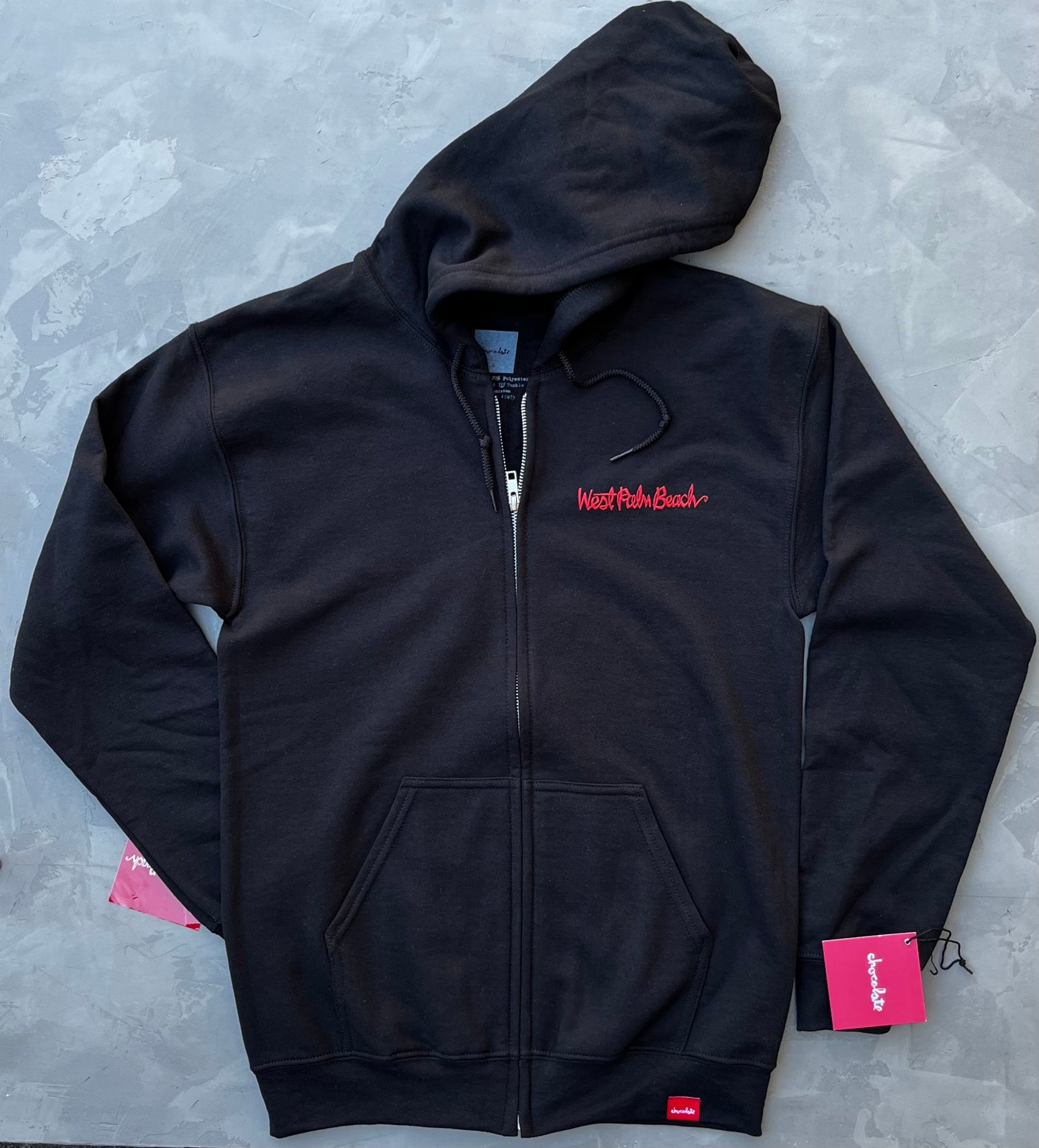 Chocolate "West Palm Beach' Zip Up Hoodie (Black)