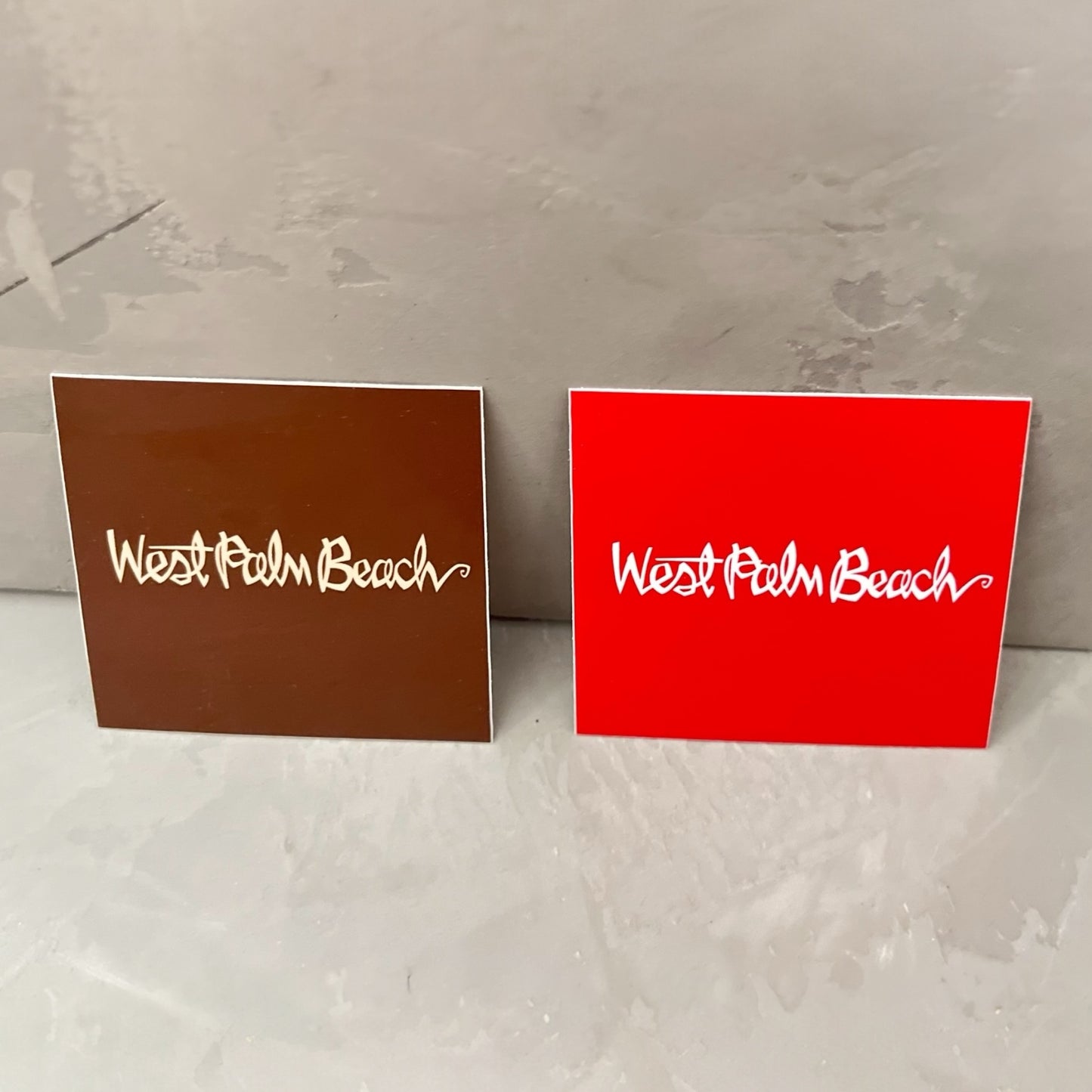 Chocolate “West Palm Beach” Script Sticker