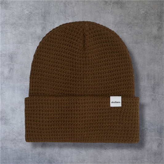 Druthers NYC Organic Cotton Waffle Knit Beanie (Brown)