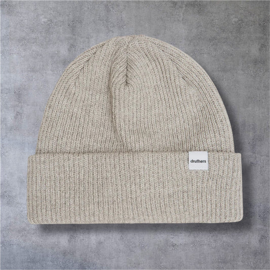Druthers NYC Recycled Cotton Ribbed Knit Beanie (Grey)