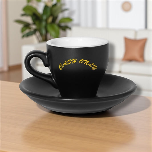 Cash Only Logo Espresso Mug Set