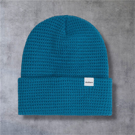 Druthers NYC Organic Cotton Waffle Knit Beanie (Teal)