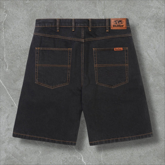 Butter Goods Baggy Denim Shorts (Washed Black)