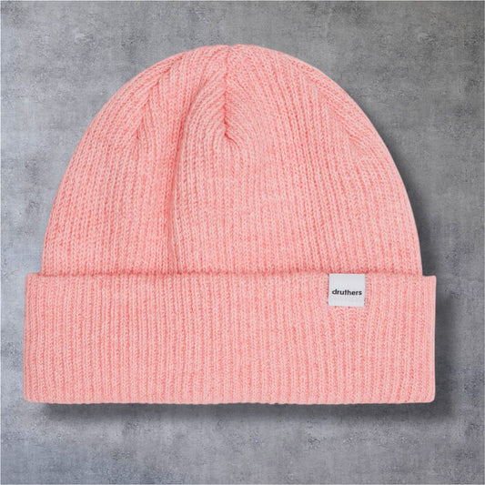 Druthers NYC Recycled Cotton Ribbed Knit Beanie (Pink)