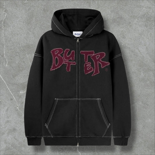Butter Goods Cropped Zip-Thru Hoodie