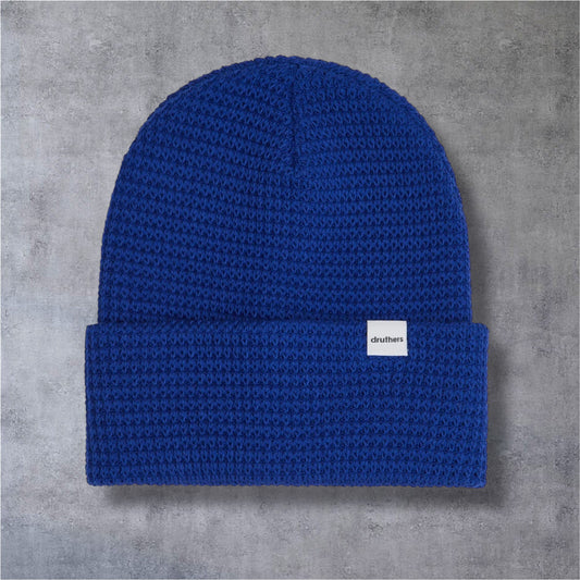 Druthers NYC Organic Cotton Waffle Knit Beanie (Royal Blue)