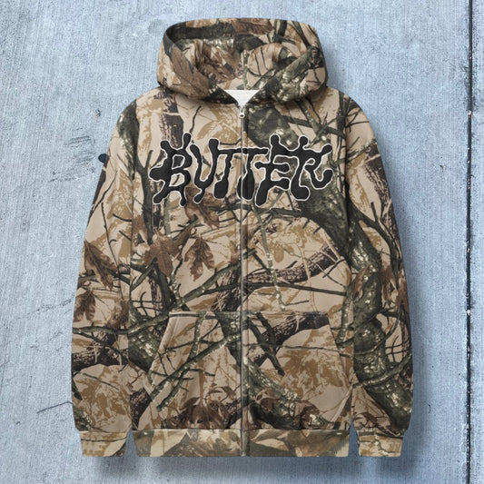 Butter Goods Ink Zip-Thru Camo Hood