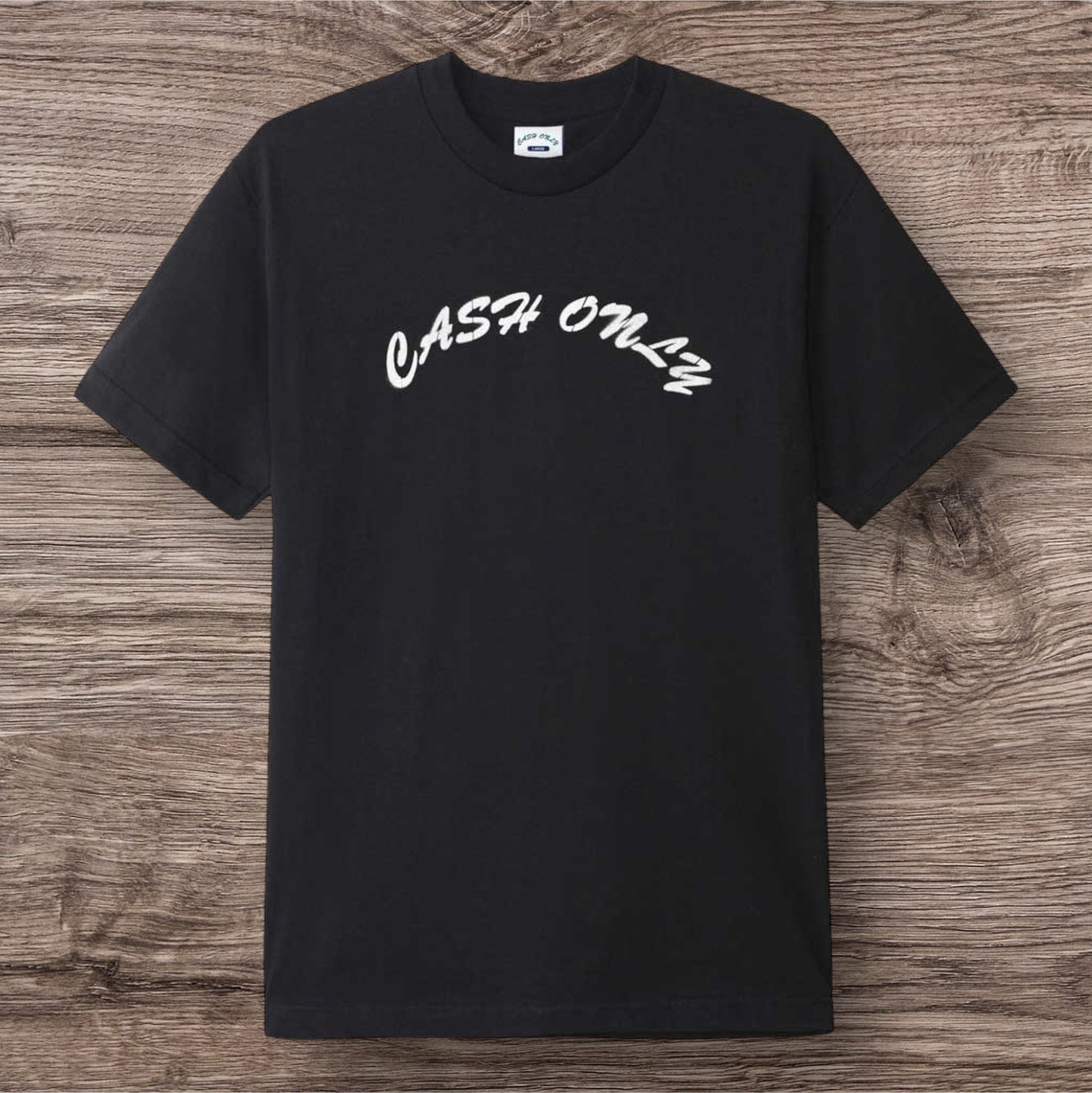 Cash Only Stencil Logo T-Shirt