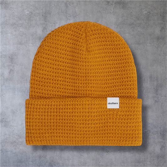 Druthers NYC Organic Cotton Waffle Knit Beanie (Turmeric)