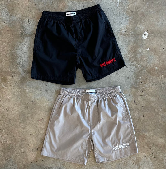Post Embroidered Beach Shorts