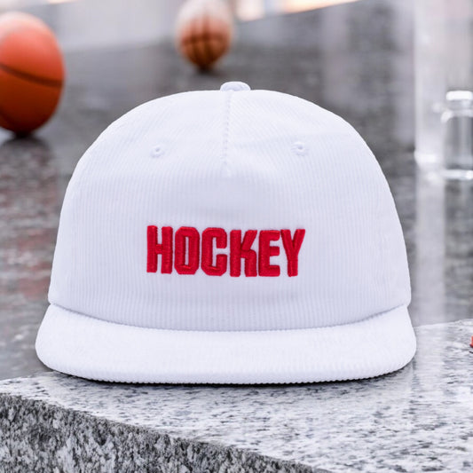 Hockey Skateboards Corduroy 5-Panel Hat (White)