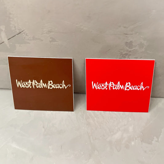 Chocolate  “West Palm Beach” Script Sticker